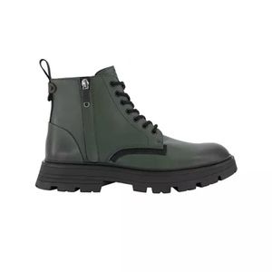 Men's Side Zip Lace Up Rubber Sole Work Boots